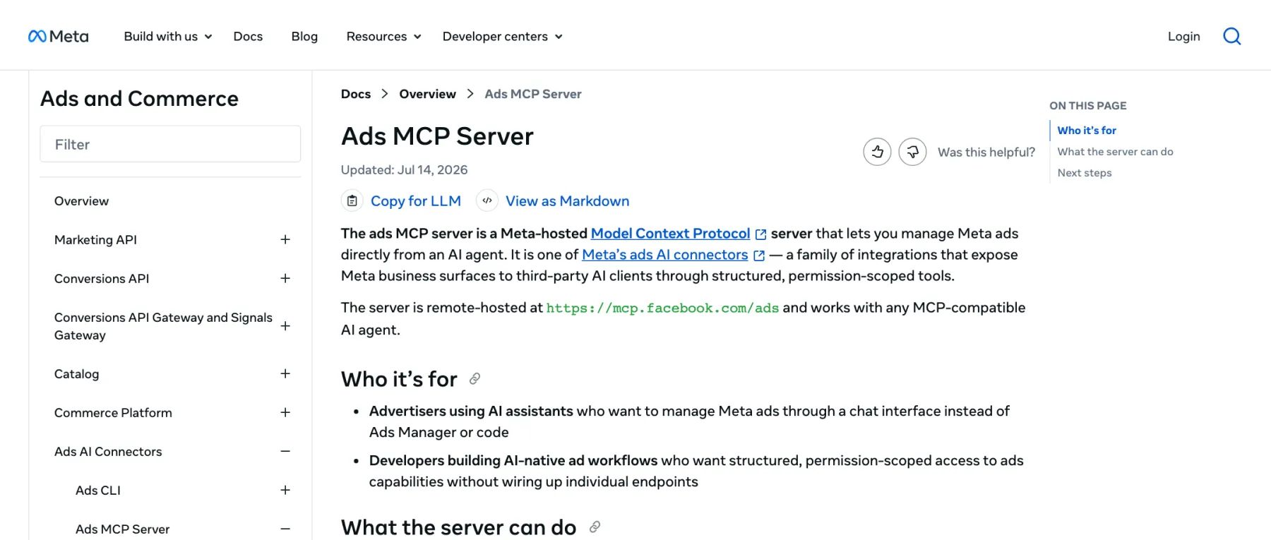 Meta Official MCP for Meta Ads