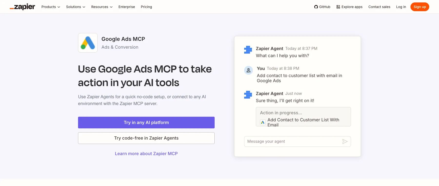 Zapier MCP screenshot